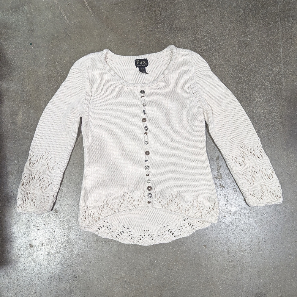Y2K Cotton Knit Button Trinket Sweater
